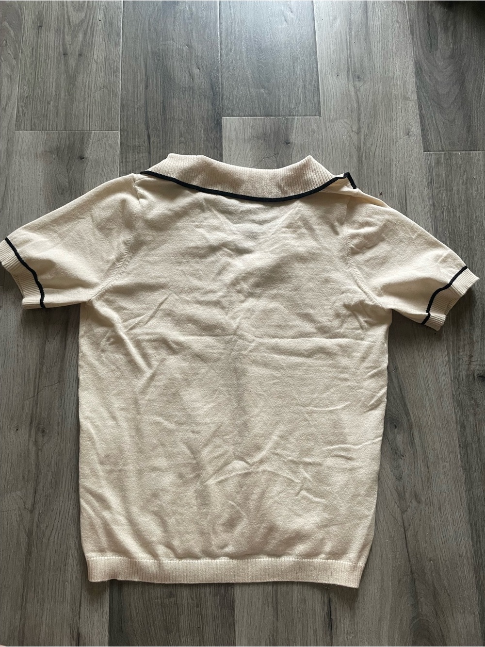 Max Studio V-Neck Short-Sleeve Polo Sweater - Picture 3 of 3